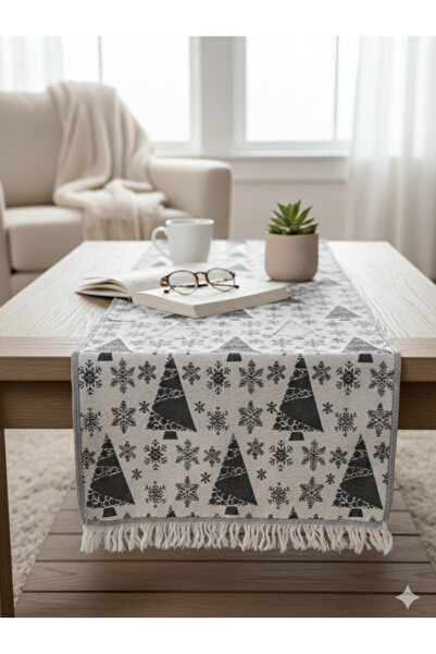 uraltaytowel Siyah Yeni Yıl Temalı Dokuma 100% Pamuklu Mutfak/El/ Kurulama/Baş Havlusu | Sehpa Örtüsü 45*85cm