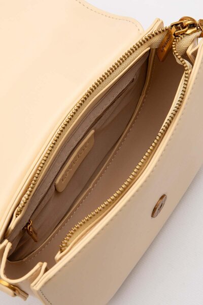 Levidor Yellow Oval Chain Detailed Shoulder Bag