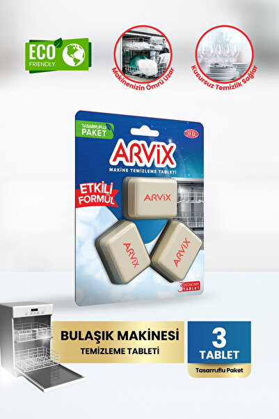 arvix BULAŞIK MAKİNESİ TEMİZLEME TABLETİ 3'LÜ