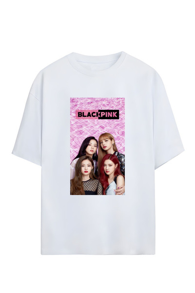 GraffTee تي شيرت قطني كبير الحجم للجنسين من بلاك بينك