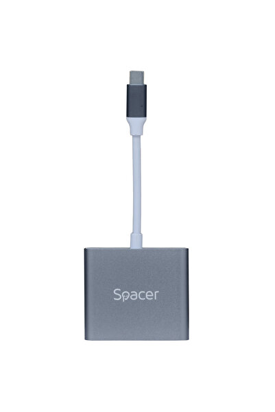 Spacer 3-in-1 docking station, hub, usb, 4k, 87w, gray