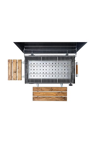 the favilla Grillia Grillord‑75 Kömürlü Barbekü Hediye Seti 2 Adet Döküm Izgara + (Önlük ve Kılıf)