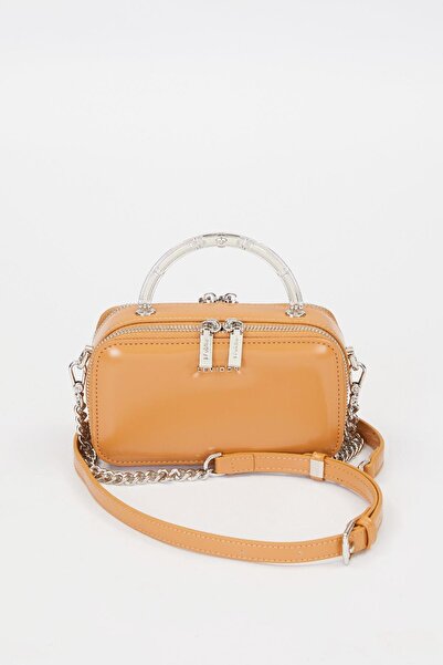 Levidor Geantă de umăr cu detaliu de umeraș din metal maro