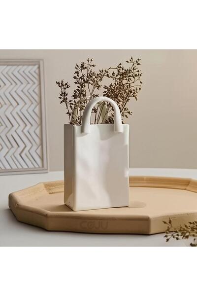 CajuArt Decorative Handbag Shaped Miniature Vase Organizer Decor Pen Holder