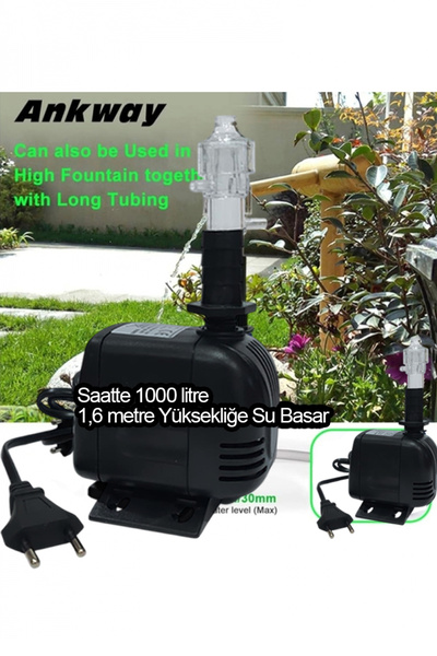 usmtekno Süs Havuzu Motoru Sump Motor Şelale Motor 1.6 metre Yüksekliğe Su Yü...