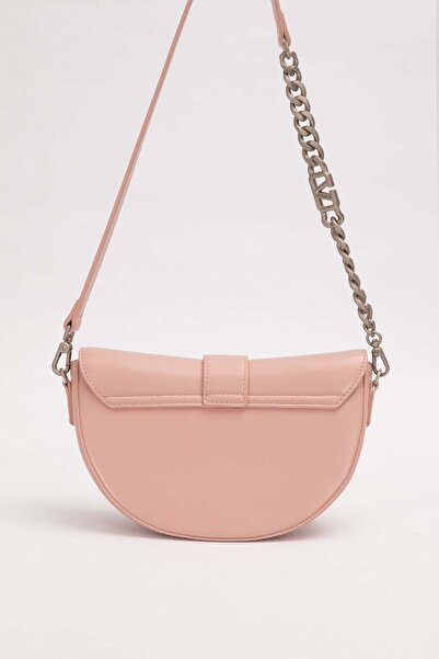 Levidor Pink Logo Chain Detailed Shoulder Bag