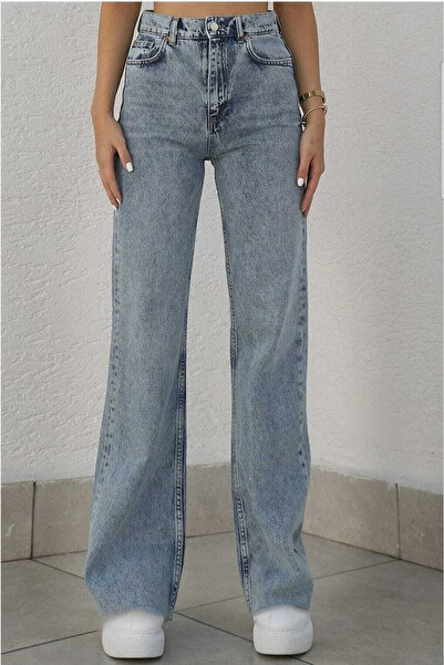 byhaziran butik Blugi de damă, albastru deschis, cu talie înaltă, din denim, ...