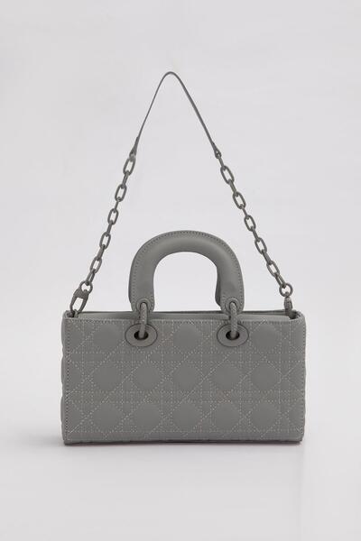 Levidor Сіра сумка через плече з логотипом та ланцюжком