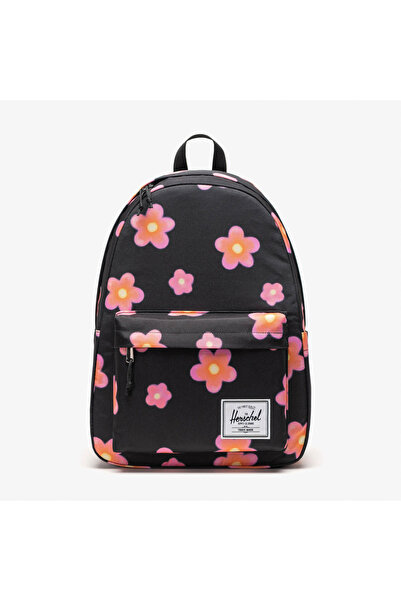 herschel Classic XL Pink Flowers Unisex Siyah Sırt Çantası