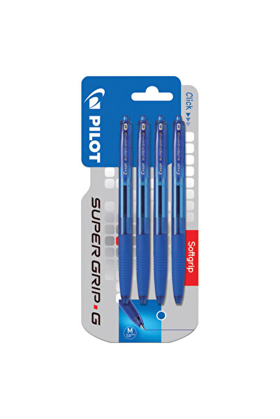Pilot Set 4 pixuri Supergrip scris albastru