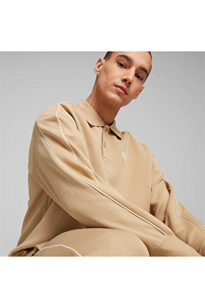 Puma Mens T7 Polo Sweatshirt - Beige
