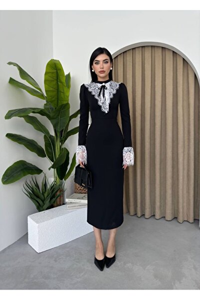 EtikaOnline Victoria Dantel Detay Midi Elbise