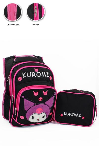 Mashotrend 3-Eye Feathered Kuromi Elementary School Bag + Lunch Bag - Kuromi ...