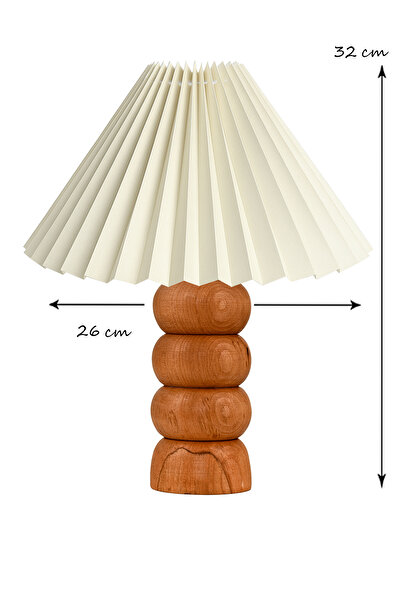 EvLight Ahsena Handmade Wooden Pleated Cream Lampshade