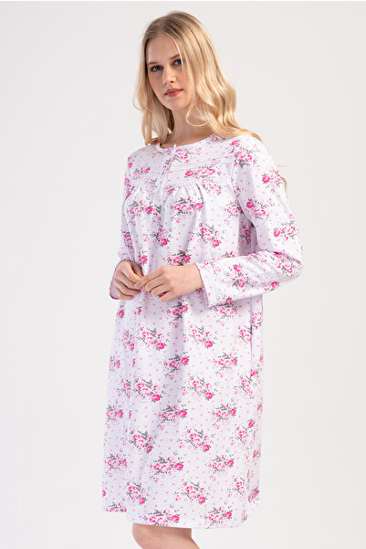 VİENETTA Ženska spavaćica dugih rukava sa dva niti, velika veličina, 161704