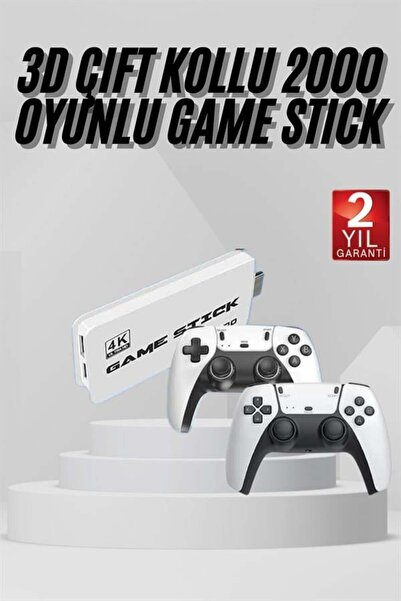 Kanonik Education 3D 4K 2000 Oyunlu Game Stick Oyun Konsolu Çift Konsol