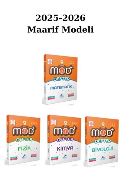 paraf yayınları Paraf 9. Sınıf Matematik-Fizik-Kimya-Biyoloji Mod Defter 2025...