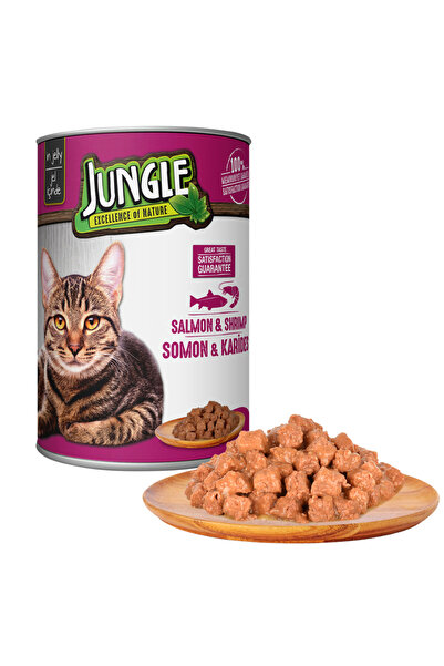 Jungle Somonlu Karidesli Konserve Kedi Maması 415 gr