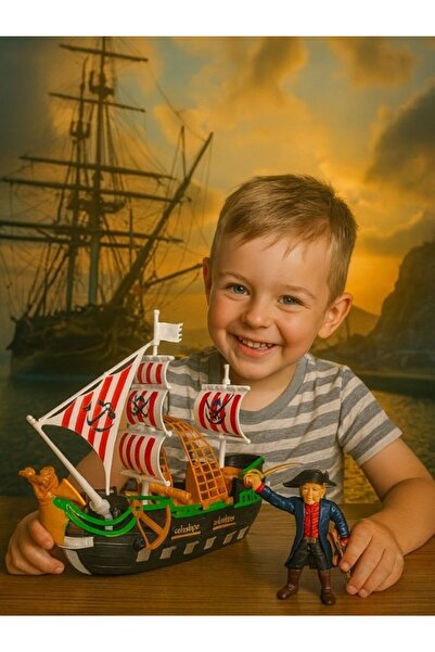 NUNU Pirate Ship Play Set Pirate Ship with White Flag