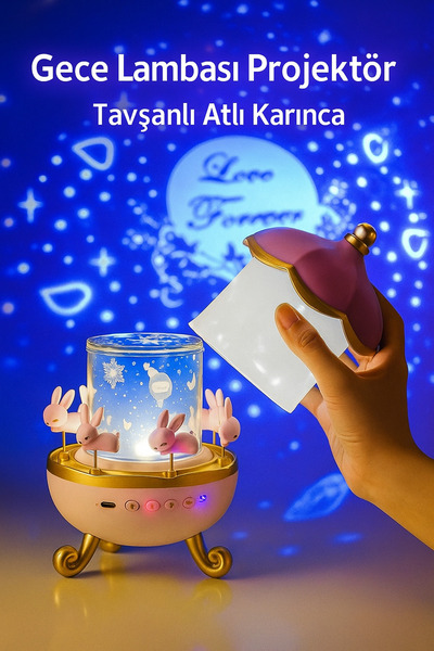 MSYELEKTRONİK WH-E11 Dönen Yıldızlı Projektör Gece Lambası | Bluetooth Müzik ...