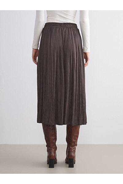 LC Waikiki Beli Lastikli Saten Pileli Etek