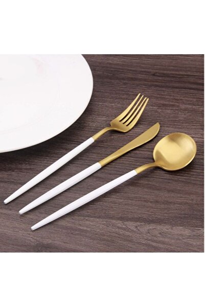 HZL HOME Modern Gold-White Cutlery Set for 1 Person