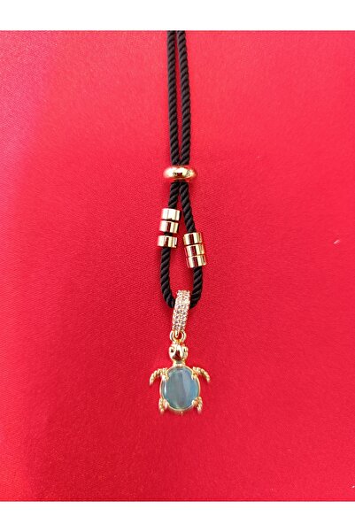 Store ÇELİK KAPLUMBAĞA DETAYLI İPLİ KOLYE