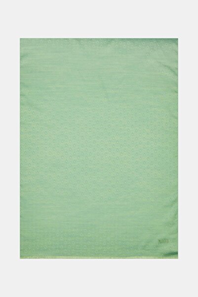 Vakko Cotton Silk Monogram Shawl 41302-Light Green