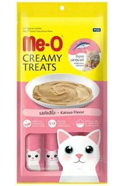 me-o Kremalı Çizgili Orkinos Balıklı Kedi Sıvı Ödül Maması 4x15 Gr