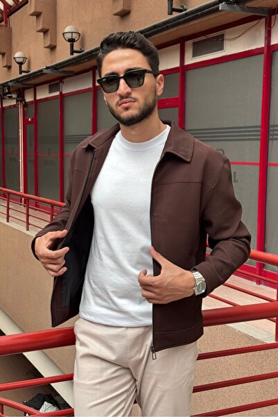 inpool Ανδρικό, με σχέδιο με ραβδώσεις, γιακάς πουκάμισου, άνετο κόψιμο, εποχιακό-ανοιξιάτικο μπουφάν 618