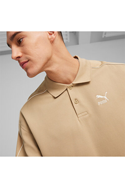 Puma Mens T7 Polo Sweatshirt - Beige