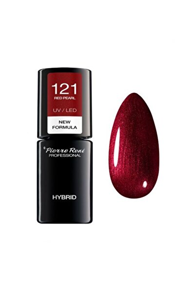 Pierre Rene Semi-permanent Nail Polish - Color Hybrid New Formula Red Pearl No. 121 6ml - Pierre Rene