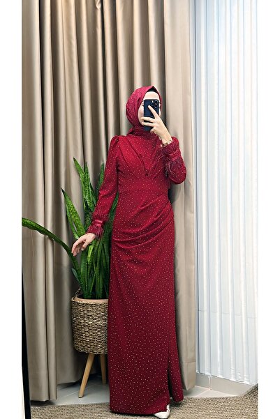 MERVE TESETTÜR Rochie de seară cu strasuri