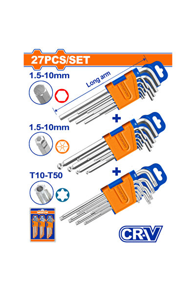 WADFOW مجموعة مفاتيح ألنكي سداسي طويلة 27 قطعة – WHK5203