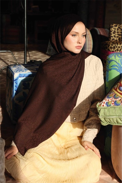 VALORSCARF Leopar Desen Şal AcıKahve