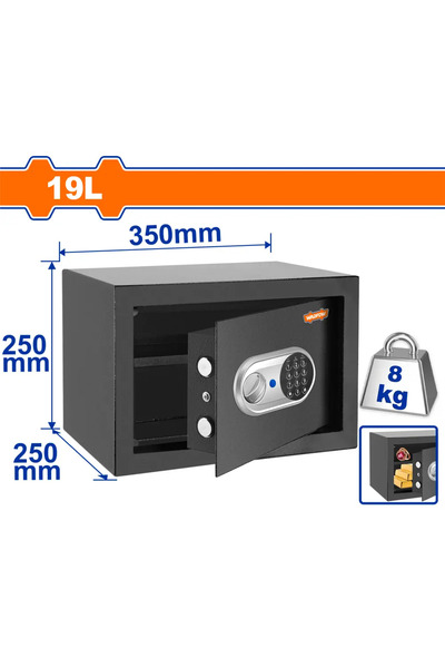 WADFOW خزنة نقود حديدية 19 لتر (25×35×25سم) WEB1525