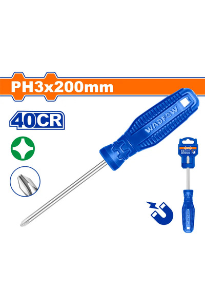 WADFOW مفك يد أزرق مربع PH3 × 200مم – WSD4238