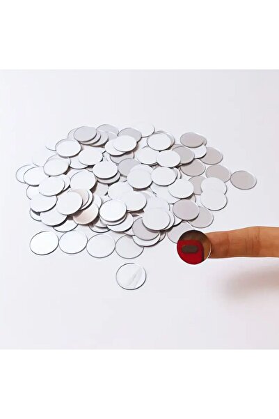 zafrakreklam Dekor Süs Yuvarlak Ayna Gümüş 100x Adet Pleksi Dekoratif 3*3cm A...