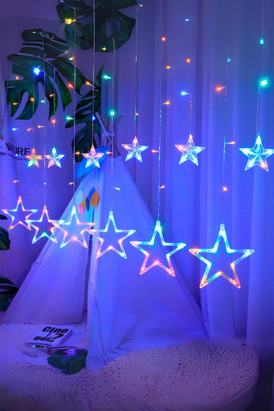 Muchmy 12 Star LED Curtain String Fairy Lights For Stunning Room Home Decoration Party Lights Bulb