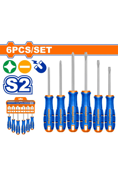 WADFOW طقم مفكات يد ربل PH2 × 38مم (6 قطع) – WSSA406