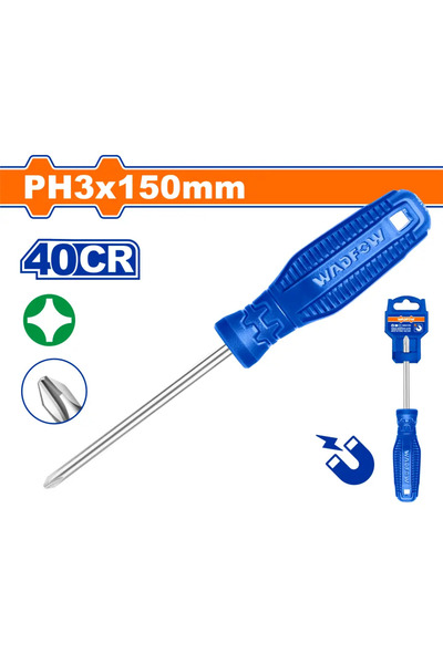 WADFOW مفك يد أزرق مربع PH3 × 150مم – WSD4236