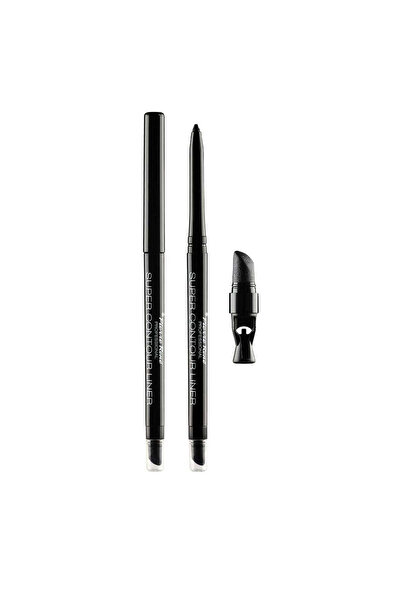 Pierre Rene Retractable Eye Pencil Black with Sponge - Super Contour Liner Black - PIERRE RENE