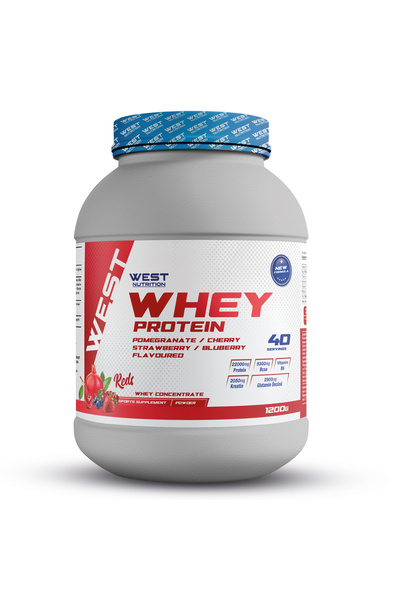 West Nutrition مسحوق بروتين مصل اللبن 1200 جرام 40 جرعة بنكهة الرد والرمان والكرز والفراولة