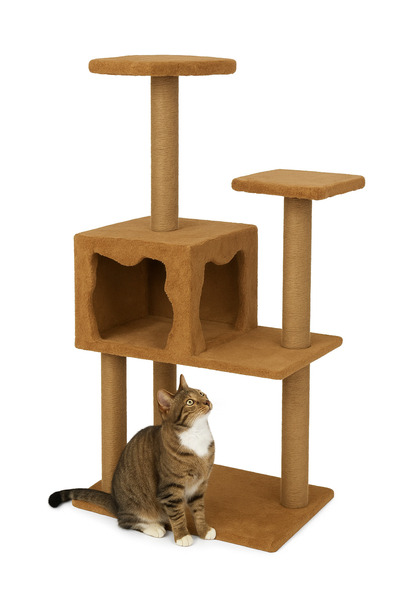 Montbell Lüx Kedi Tırmalama Platformu ve Üç Katlı Yuvalı Kedi Oyun Evi