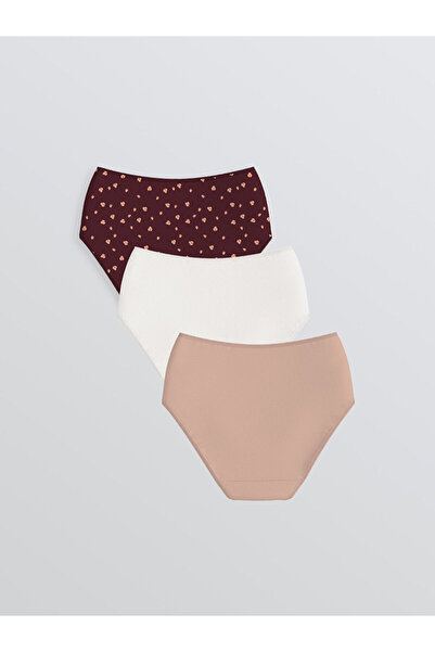 LC Waikiki Lcw High Waist Patterned Classic Panties 3-Piece (W5)