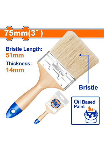 WADFOW فرشاة بوية يد خشب 3" (75مم) — WPB2903