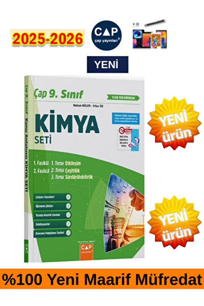 Çap Yayınları 2025-2026 9.Sınıf Kimya %100 Yeni Müfredat Fasikül Konu Anlatım...