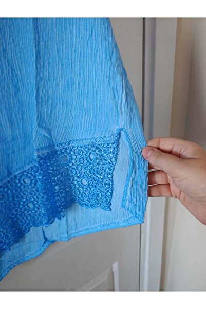 anne moda ankara Ανώτερης ποιότητας, 100% βαμβακερή μπλούζα/παρέο με λεπτομέρεια από δαντέλα