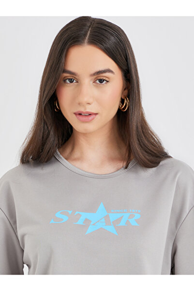 Take Two By Styli Grey Star Print T-Shirt and Pants Co-Ords