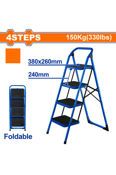 WADFOW 4-step iron ladder (150 kg) — WLD1A04